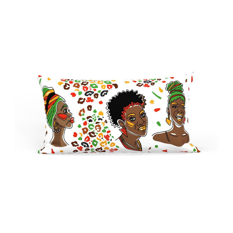 DECORATIVE PILLOW WHITE AFRICAN 50x30